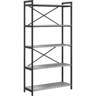 vidaXL Bookcase Grey sonoma 80 x 30 x 153 cm Engineered wood Vidaxl