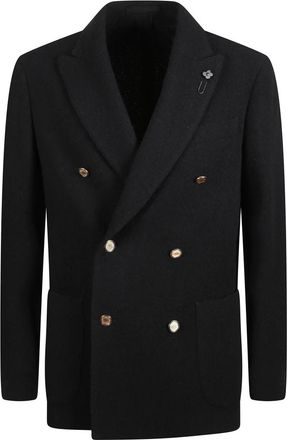 Lardini Blazer - Heren - Blazers - Zwart - L - Leer - Jassen