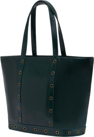 Vanessa Bruno Womens M Zippe Tote Green Calfskin