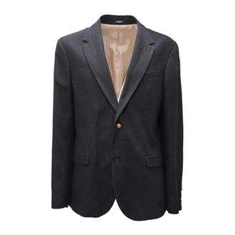 Officina36 Blazers, male, Blue, 3XL, Sparkling Wool Jacket Blue Lined
