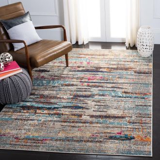 Safavieh Madison Machine Made Area rug, Grey / Turquoise Contemporary Style Easy Care