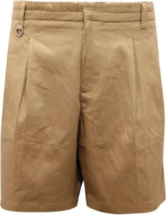 Paolo Pecora Bermuda Linnen/Katoenen Shorts - Heren - Korte Broeken - Beige - XL - Katoen - Korte Broeken