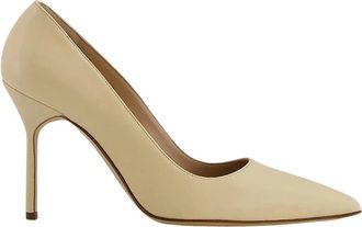 Manolo Blahnik Elegante Nude Stiletto Pumps - Dames - Pumps - Beige - 35 EU - Leer - Schoenen