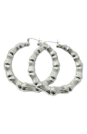 The M Jewelers NY The Bamboo Hoop Earrings in Silver at Nordstrom