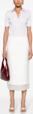 Max Mara Womens Silk Midi Skirt - White - Size EU 34 (Womens)