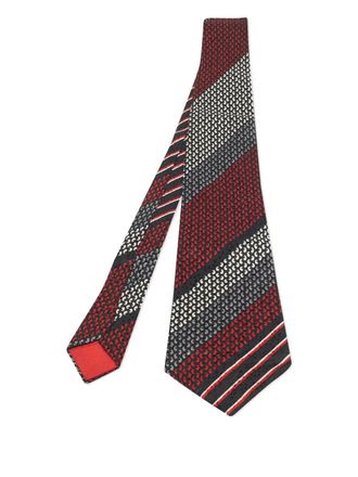 Saint Laurent paisley-pattern silk tie - Black