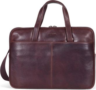 Howard London Laptop Bag Oscar - Heren - Laptoptassen - Bruin - ONE Size - Leer - Tassen
