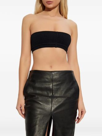 Rick Owens ribbed bandeau top - women - Virgin Wool/Nylon/Elastane - M - Black