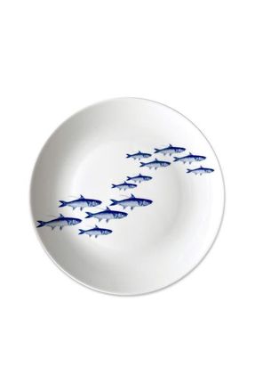 Caskata School of Fish Blue Coupe Dinner Plate - Porcelain - Set 4 at Nordstrom