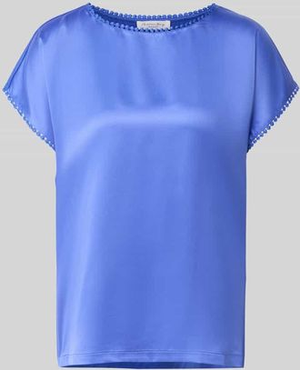 Christian Berg T-Shirt aus Satin mit H&auml;kelspitze in Royal, Gr&ouml;&szlig;e 34