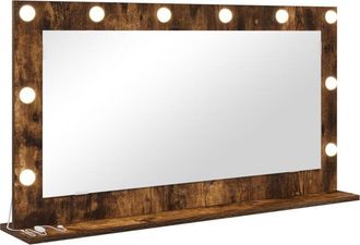 vidaXL Espejo de Tocador con espejo Roble ahumado 100 x 55 x 18 cm Vidaxl