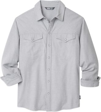 Stio | Mens Slipstone Midweight Flannel Shirt, Size Extra Large in Alloy Heather