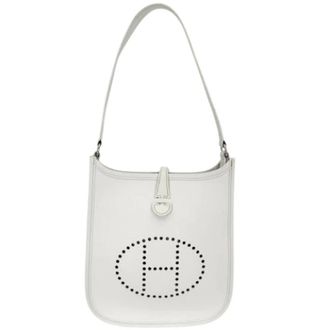 Herm&egrave;s Pre-owned Shoulder Bag - Dames - Pre-owned - Wit - Maat: ONE Size Leer