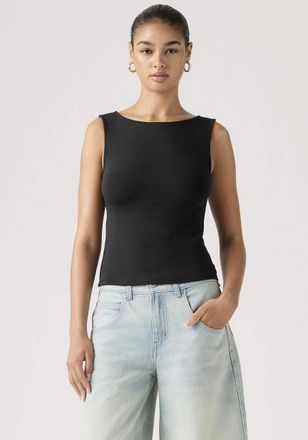 Levi's T-Shirt LEVIS BLAIR SL BOATNECK, Damen, Gr. L (40), anthrazit night jersey, Single Jersey, Obermaterial: 57% Baumwolle, 38% Modal, 5% Elasthan, unifar