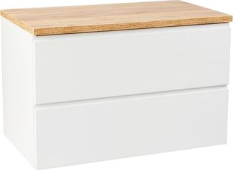 OEM Mueble De Ba&ntilde;o Con Encimera De 80x50 Cm, Colgante, Blanco Brillante, Modus