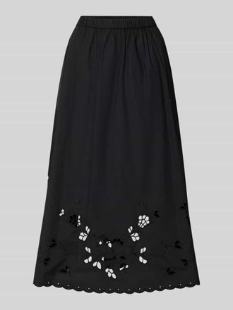 Max Mara Ausgestellter Maxi-Rock aus reiner Baumwolle Modell CARAVAN in Black, Gr&ouml;&szlig;e XXL