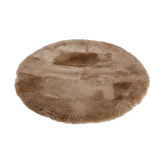OEM Alfombra Redonda De Piel De Oveja Natural De &Oslash;100 Cm, Color Beige, &Oslash;100 Cm