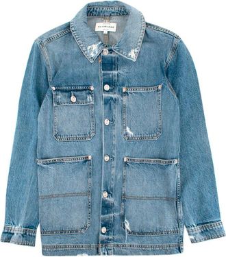 Slvrlake Denim Distressed Denim Worker Utility Jacket Size S