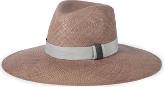 Brunello Cucinelli Straw fedora in Brown at Nordstrom, Size X-Small
