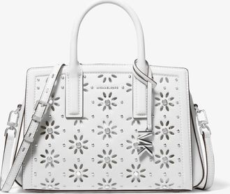 Michael Kors Laila Small Embellished Laser Cut Leather Satchel