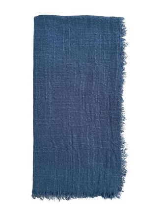 Anaya with Love Cotton Gauze Fringe Napkins- Set of 4 in Marine Blue at Nordstrom