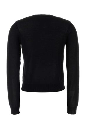 Ganni Womens Black Cotton Cardigan Exterior: Organic Maglieria Sweater