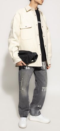 Palm Angels Sweatshirt With Printed Logo, Mens, Black