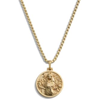 Awe Inspired Mini Goddess Pendant Necklace in 14K Gold Vermeil at Nordstrom