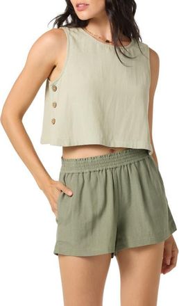 O'Neill Sanders Side Button Crop Tank in Sea Spray at Nordstrom, Size Xx-Large
