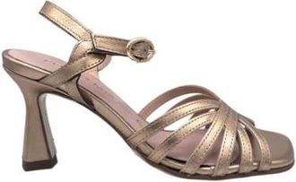 Pedro Miralles Ros&eacute;gouden Hoge Hak Sandalen - Dames - Sandalen met hakken - Geel - 39 EU - Leer - Schoenen