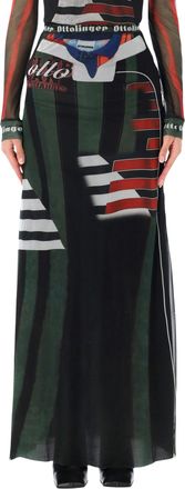 Ottolinger Mesh Long Abstract Printed Midi Skirt