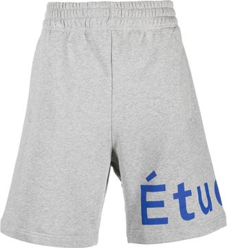 Études Studio logo-print organic cotton shorts - men - Organic Cotton - S - Grey