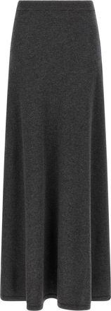 Balenciaga Womens Maxi Skirt - Grey Wool - Size Medium