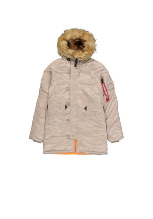 Alpha Industries Winterjacke ALPHA INDUSTRIES N-3B VF 59 Vintage Fit W, Damen, Gr. XS, beige (vintage sand), Obermaterial: 100% Nylon; Futter: 100% Nylon; F&uuml;llung: 100