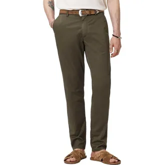 John Varvatos Lenny Slim Fit Chino Pants in Dark Olive at Nordstrom, Size 36