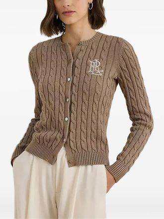 Lauren Ralph Lauren cable-knit cardigan - Marrone