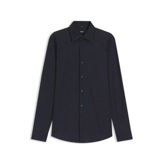 BOSS Printed slim-fit shirt in performance-stretch jersey