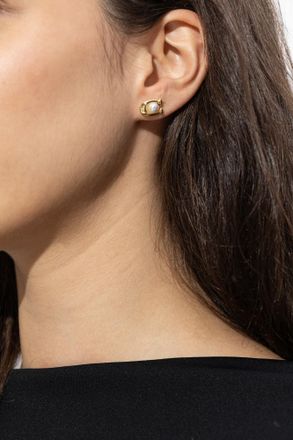 Coach Logo Earrings, Womens, Gold