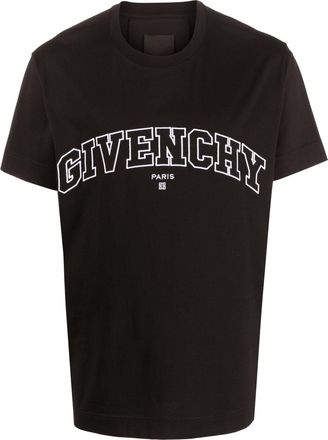 Givenchy logo-embroidered cotton T-shirt - men - Cotton - M - Black