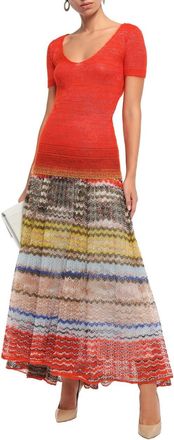 Missoni Orange Mohair & Alpaca Blend Knit Top Size XXS