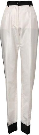Dolce & Gabbana High Waist Straight Dress Pantalon - Dames - Slim Fit Broeken - Wit - S - Polyester - Broeken