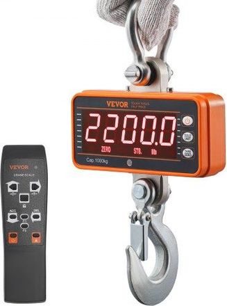 OEM Digitale H&auml;ngewaage 9 Bis 1000kg Kranwaage Lbs/kg/n Zugwaage 0,2kg Genauigkeit Wildwaage Industriewaage Led-display H&auml;ngende Waage Mini Tragbare Waage