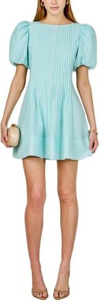 endless rose Puff Sleeve Minidress in Aqua at Nordstrom, Size X-Small