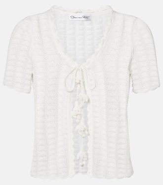 Oscar De La Renta Cardigan in cotone e seta