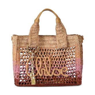 Chlo&eacute; Tassen, Dames, Bruin, ONE Size, Leer, Summer Banana Tote