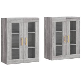 Berkfield Home Wall Mounted Cabinets 2 pcs Grey Sonoma Engineered Wood