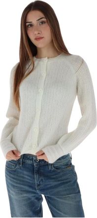 Pepe Jeans London Gebreid vest met knoopsluiting - Dames - Truien - Wit - Maat: S Zijde