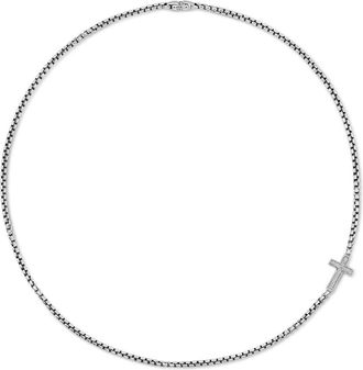 David Yurman Collana Cross Station con diamanti - Argento