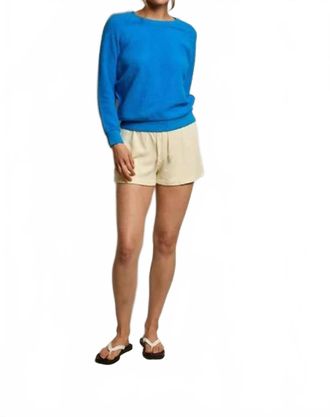 perfectwhitetee Ziggy Inside Out Crewneck Sweatshirt In Cobalt