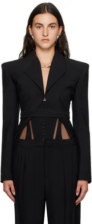 ジャケット MUGLER FW23 VE0291 COAT (23W1VE0291691 1999 BLACK) MUGLER Womens Ve0291 Coat in Black | Size 40 | 23W1VE0291691
